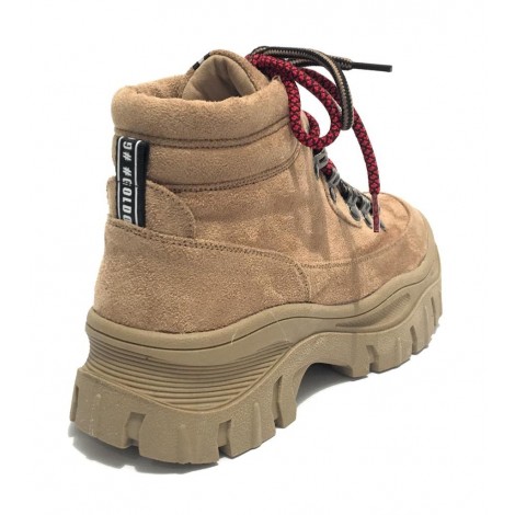 Scarpe donna Gold&gold pedula fondo zeppa  eco suede taupe D20GG55