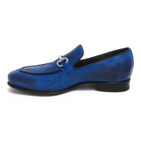 Scarpe uomo Harris mocassino pelle di camoscio blu elettrico  U17HA138
