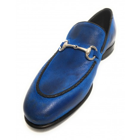 Scarpe uomo Harris mocassino pelle di camoscio blu elettrico  U17HA138