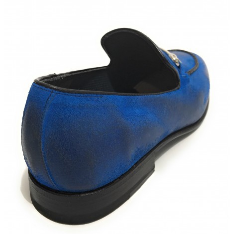 Scarpe uomo Harris mocassino pelle di camoscio blu elettrico  U17HA138