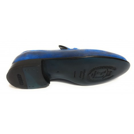 Scarpe uomo Harris mocassino pelle di camoscio blu elettrico  U17HA138