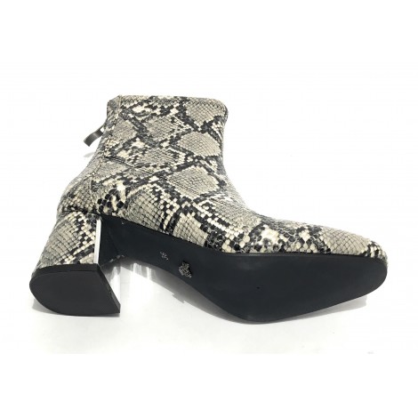 Scarpe donna ankle boot Gold&gold tc 60 in ecopelle stampa pitone grigio roccia D20GG16