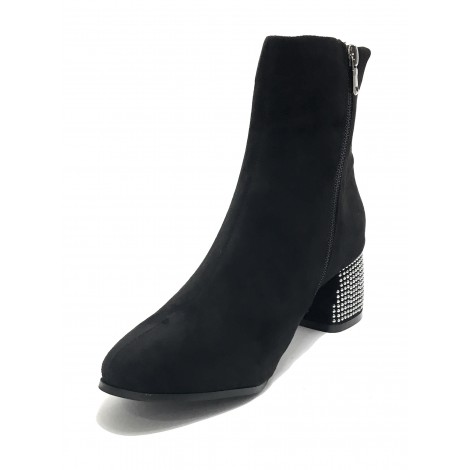 Scarpe donna ankle boot Gold&gold tc 55 in ecopelle scamosciato nero D20GG09