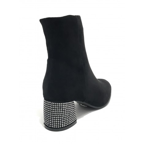 Scarpe donna ankle boot Gold&gold tc 55 in ecopelle scamosciato nero D20GG09