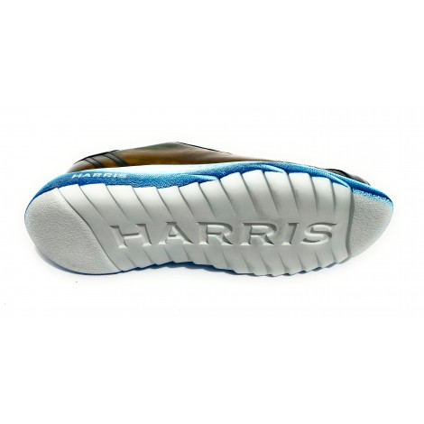 Scarpe uomo Harris sneakers pelle yes blue & green bubble rubber U17HA143