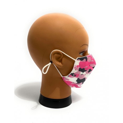 Mascherina facciale lavabile  Elite camu pink protettiva individuale antigoccia ELI49