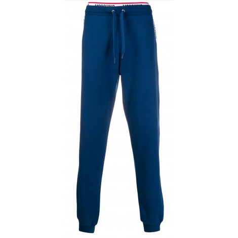 Pantalone Moschino  in felpa logo colore blu uomo E20MO58