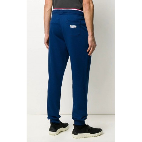 Pantalone Moschino  in felpa logo colore blu uomo E20MO58