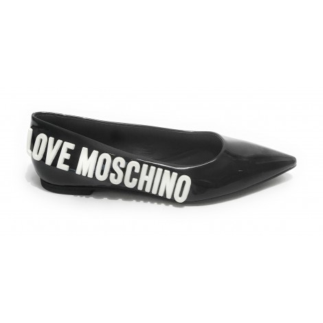 Scarpe donna Moschino ballerina a punta in colore nero vernice D21MO22