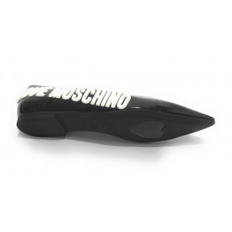 Scarpe donna Moschino ballerina a punta in colore nero vernice D21MO22
