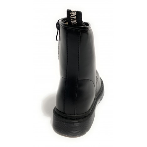 Scarpe donna Gold&gold anfibio in ecopelle nero con fondo carrarmato D21GG22