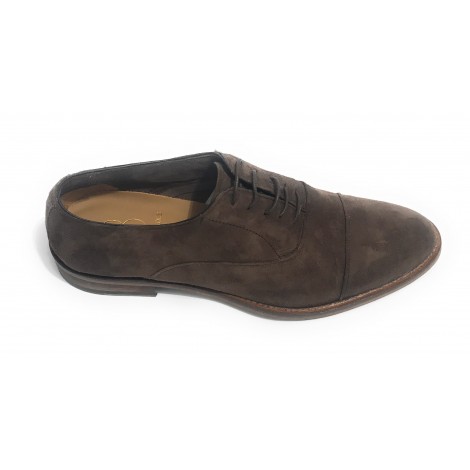 SCARPE UOMO BEN.TER FRANCESINA IN PELLE SCAMOSCIATA COL. TESTA DI MORO FATTA MANO US18BT25