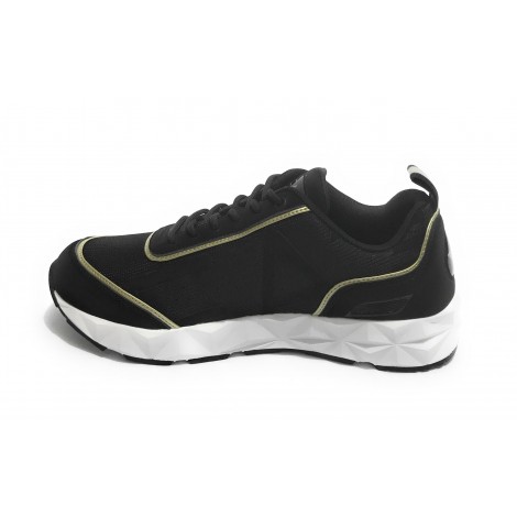 Sneaker running EA7 Emporio Armani  ecosuede/ mesh black/ gold X8X033 US21EA08
