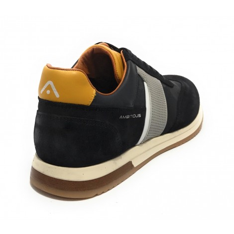 Scarpe uomo Ambitious 11319 sneaker running suede blu navy US21AM14