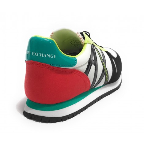 Scarpe donna Armani Exchange sneaker nylon/ ecosuede bianco/ multicolor DS21AX03 XDX031