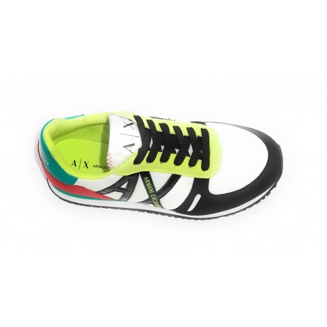 Scarpe donna Armani Exchange sneaker nylon/ ecosuede bianco/ multicolor DS21AX03 XDX031