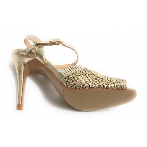 Scarpe donna sandalo Liu-jo April TC 95 wowen light gold DS21LJ25 SA1013