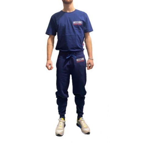 Pantalone felpa Moschino  home pants blu uomo ES21MO32 A4322