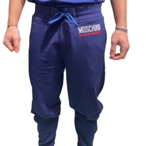 Pantalone felpa Moschino  home pants blu uomo ES21MO32 A4322