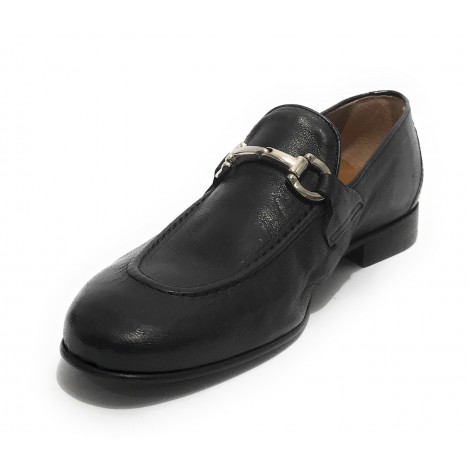 Mocassino uomo Elite con fibbia in pelle colore nero US21EL09