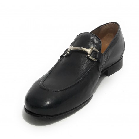 Mocassino uomo Elite con fibbia in pelle colore blu US21EL11