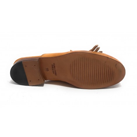 Scarpe donna Elite sabot con frange in pelle giallo senape DS21EL03