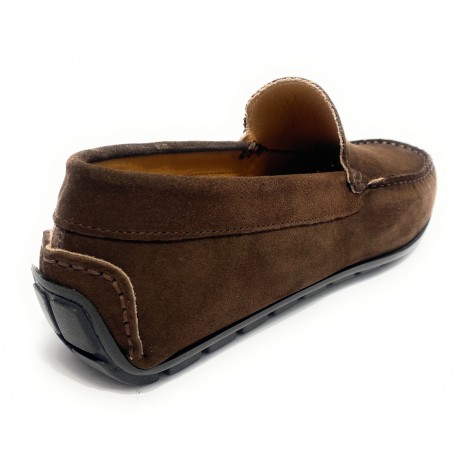 Mocassino tubolare uomo Elite in pelle scamosciata testa di moro US21EL15