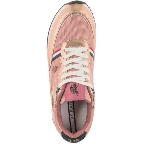 Scarpe donna US Polo sneaker running Livy in ecopelle/ mesh nude DS21UP01
