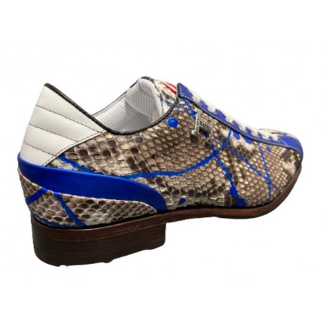 Scarpe uomo Harris sneakers fondo calcetto in pelle roccia splash/ azzurro fluo/ bianco U17HA163