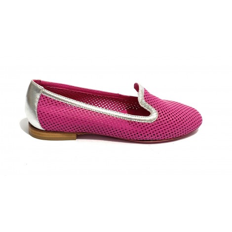 Scarpe donna BorboniQua ballerina traforata Marina in pelle fuxia/ silver DS21BB03