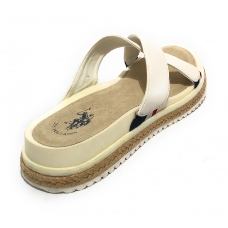 Ciabatta U.S. Polo Erica in ecopelle bianco DS21UP50 404S0/Y1