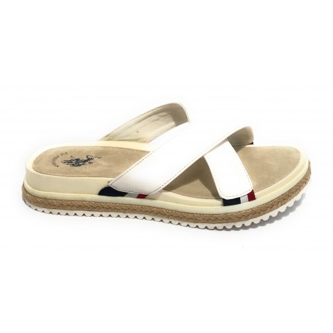 Ciabatta U.S. Polo Erica in ecopelle bianco DS21UP50 404S0/Y1