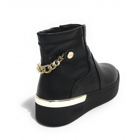 Scarpe donna Liu-Jo sneaker alto Silvia mid ecopelle nero D22LJ14 BF1087