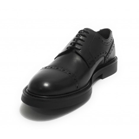 Scarpe uomo Elite francesina in pelle di vitello nero U22EL01
