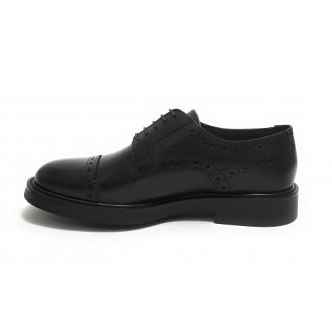 Scarpe uomo Elite francesina in pelle di vitello nero U22EL01