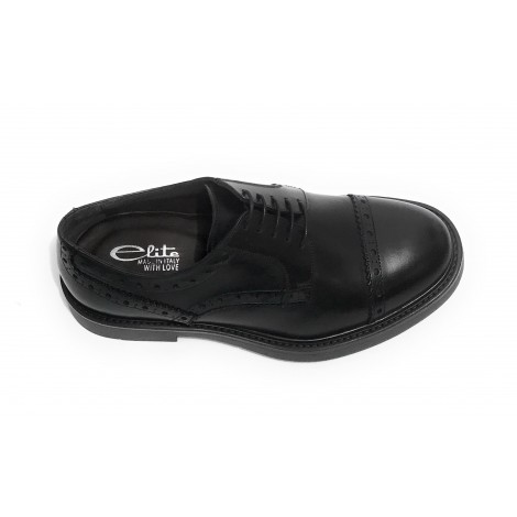 Scarpe uomo Elite francesina in pelle di vitello nero U22EL01