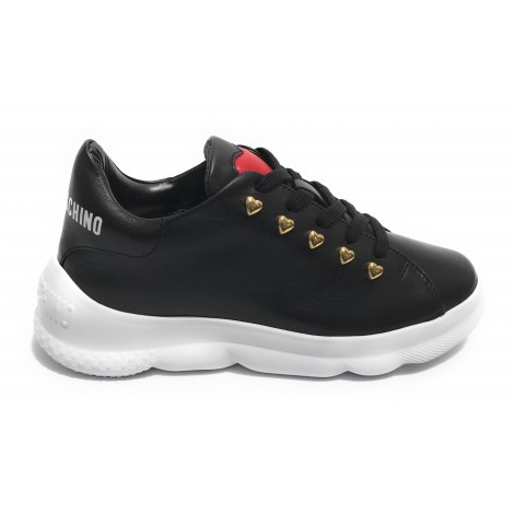 Scarpe donna Love Moschino sneaker pelle nero DS21MO18 JA15374