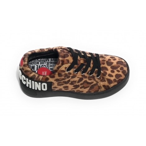 Scarpe donna Love Moschino sneaker in ecopelle cavallino leopard D22MO07 JA15573