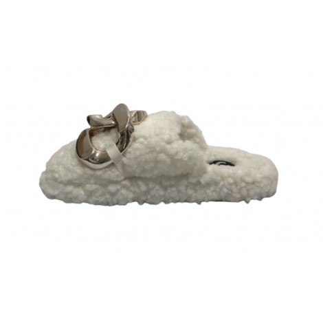 Scarpe donna Gold&gold pantofola in pelo sintetico sherpa bianco D22GG06
