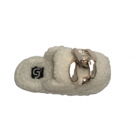 Scarpe donna Gold&gold pantofola in pelo sintetico sherpa bianco D22GG06