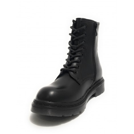 Scarpe donna Gold&gold anfibio in ecopelle nero con fondo carrarmato D22GG08 GS80
