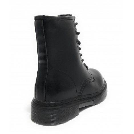 Scarpe donna Gold&gold anfibio in ecopelle nero con fondo carrarmato D22GG08 GS80