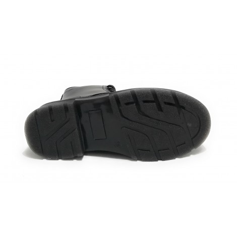Scarpe donna Gold&gold anfibio in ecopelle nero con fondo carrarmato D22GG08 GS80