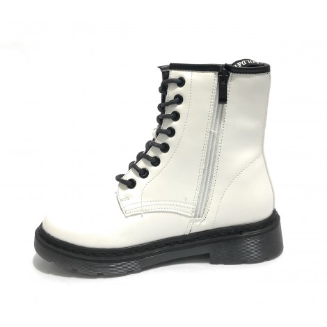 Scarpe donna Gold&gold anfibio in ecopelle bianco con fondo carrarmato D22GG07 GS80