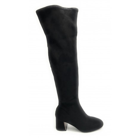 Scarpe donna stivale Gold&gold tc 55 in ecopelle scamosciato stretch colore nero - D20GG40