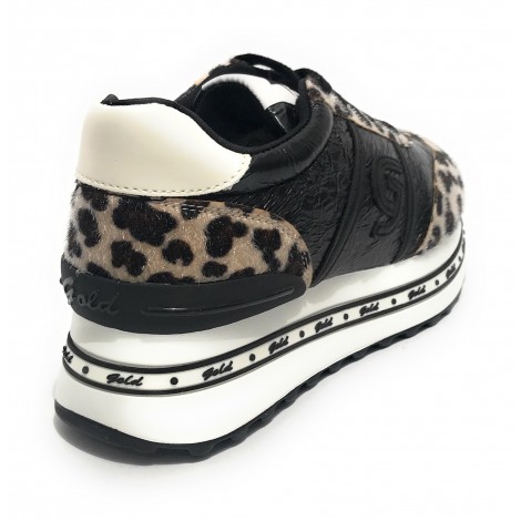 Scarpe donna sneaker Gold&gold ecopelle animalier  D22GG15 GB151