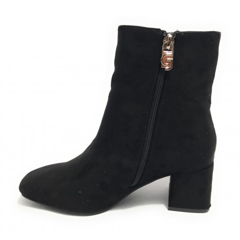 Scarpe donna tronchetto Gold&gold in ecopelle scamosciato nero D22GG25 GP169