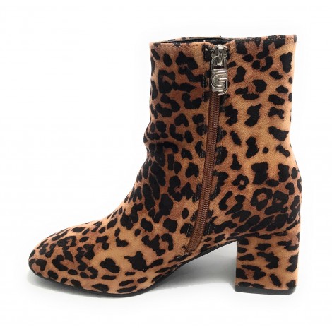 Scarpe donna tronchetto Gold&gold in ecopelle scamosciato leopardato D22GG27 GP173