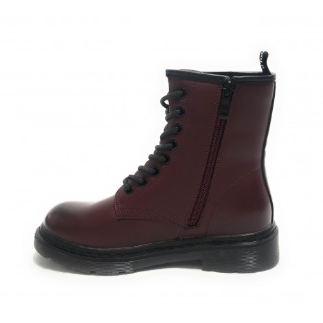 Scarpe donna Gold&gold anfibio in ecopelle rosso bordeaux D22GG30 GS80