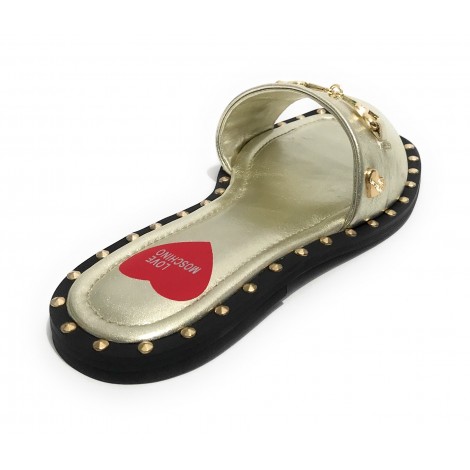 Scarpe donna Love Moschino sabot in pelle gold DS22MO13 JA28151C1EIF0900